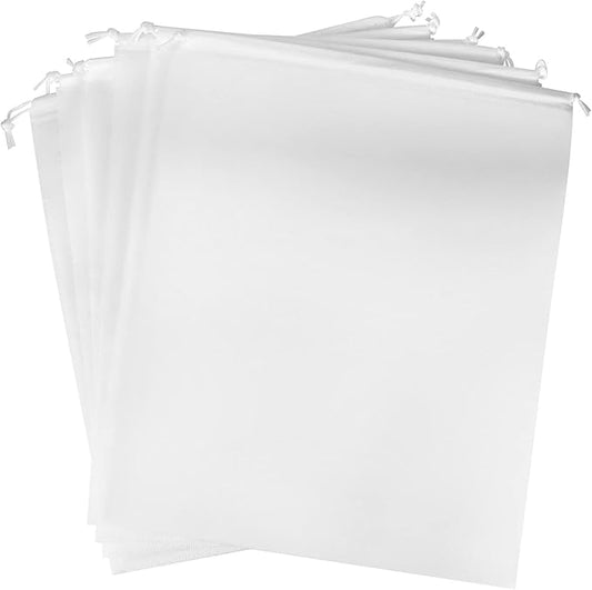 Drawstring Dust Covers, 6 Pcs Breathable Non-woven Fabric Large Cloth Storage Pouch String Bag for Handbags Purses Shoes