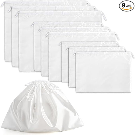 9 Pack Dust Cover Storage Bags, Purse Dust Bags with Drawstring, Large Silk Cloth Travel Storage Pouch for Handbags Shoulder Bags Purses Shoes Luggage