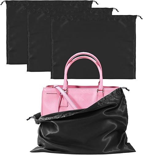 3 Pack Purse Dust Bags for Storage, Silk Dust Bags for Handbags, Dust Covers With Drawstring for Purse Shoes Boots