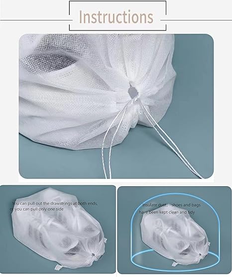30 eco-friendly travel shoe bag storage bags, non-woven breathable dust-proof bag with rope, suitable for storing shoes and bags, isolate dust and keep shoes and bags clean and tidy. (15.7inX19.68in)