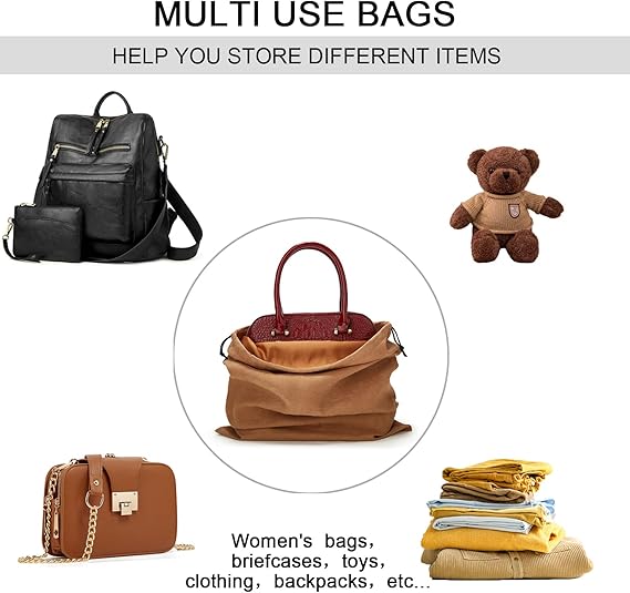 Dustproof Storage Bags with Drawstring Closure, 2-Piece Set – Multi-Purpose Protective Pouches for Handbags, Purses, Shoes, and Boots