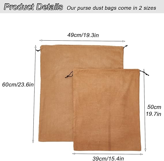 Dustproof Storage Bags with Drawstring Closure, 2-Piece Set – Multi-Purpose Protective Pouches for Handbags, Purses, Shoes, and Boots