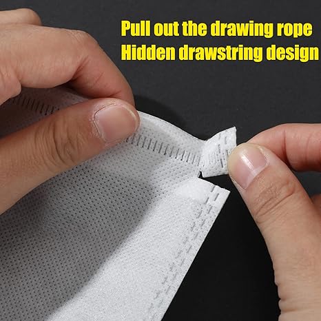 40 Pcs Dust Proof Drawstring Purse Storage Bag Breathable Non Woven Fabric Shoe Bag Dust Bags for Handbags Nonwoven Cloth Storage Pouch Cover for Shoe Boots Purse Travel Organizer, White