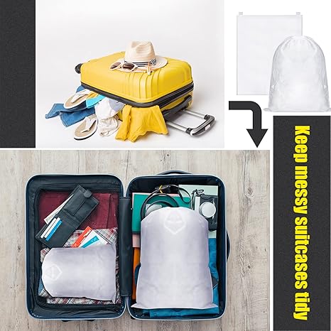 40 Pcs Dust Proof Drawstring Purse Storage Bag Breathable Non Woven Fabric Shoe Bag Dust Bags for Handbags Nonwoven Cloth Storage Pouch Cover for Shoe Boots Purse Travel Organizer, White